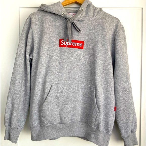 Supreme Box Logo Hoodie woman Medium Heather Gray Long Sleeve Pullover ⭐️⭐️ - Picture 3 of 16